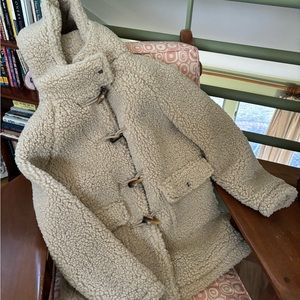 Lucky Brand Faux Shearling Toggle Coat with Hood - Size XS, NWOT